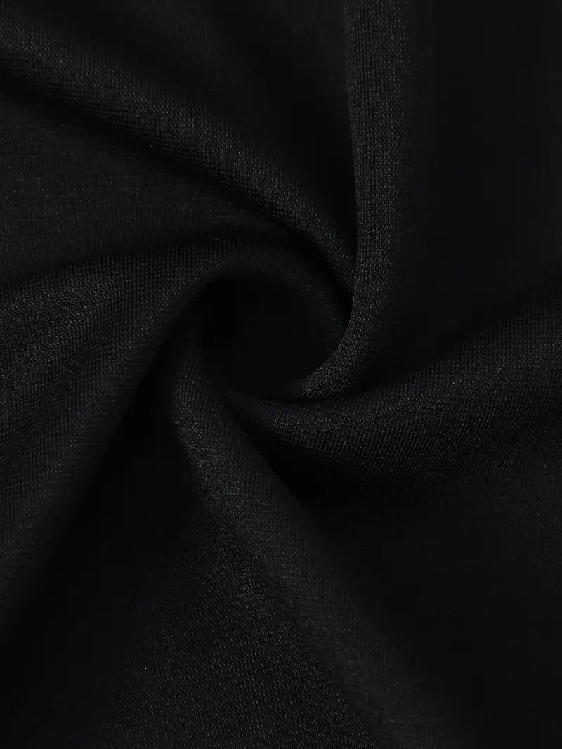 Autumn Women's Color Black Zipper Lapel Set