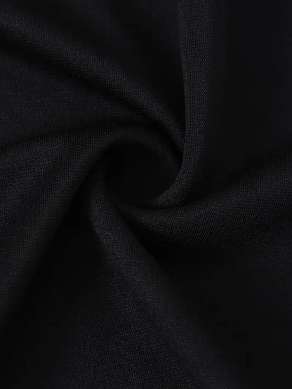 Autumn Women's Color Black Zipper Lapel Set