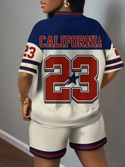 Retro California 2-Piece Mesh Casual Set