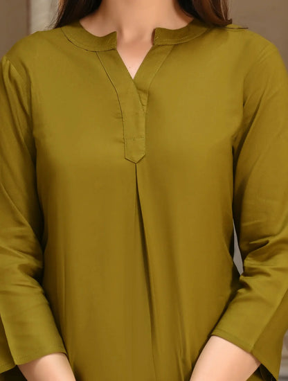 Deep Olive Viscose co-ord set