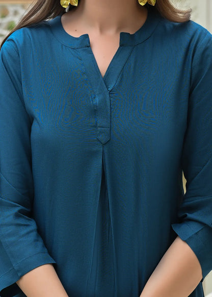 Crystal Teal Blue Viscose co-ord set