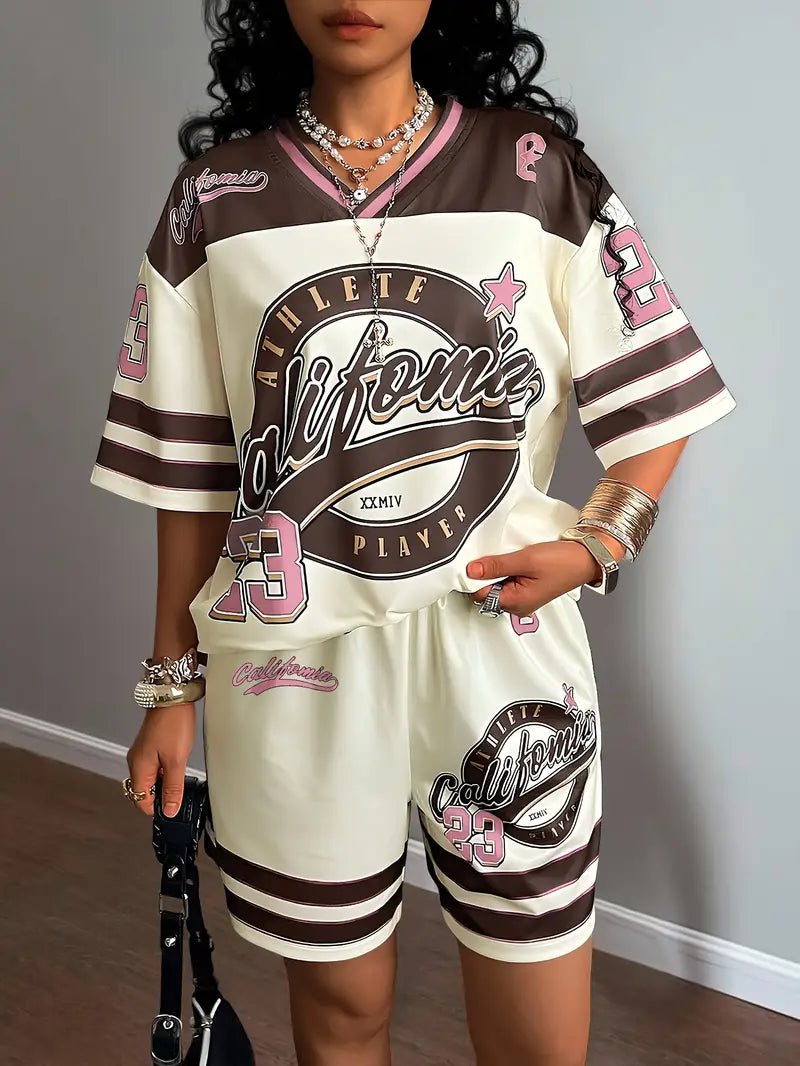 Retro California 2-Piece Mesh Casual Set