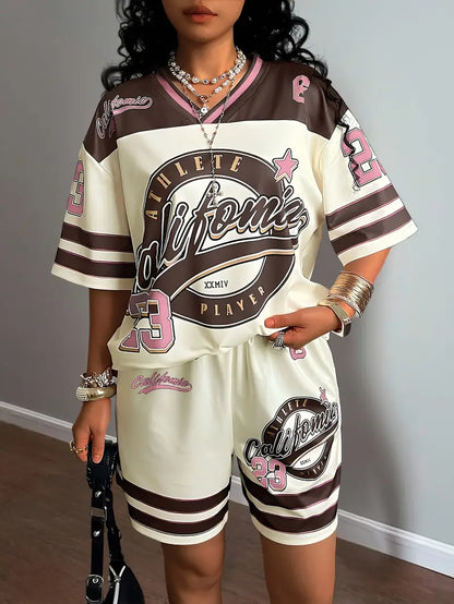 Retro California 2-Piece Mesh Casual Set