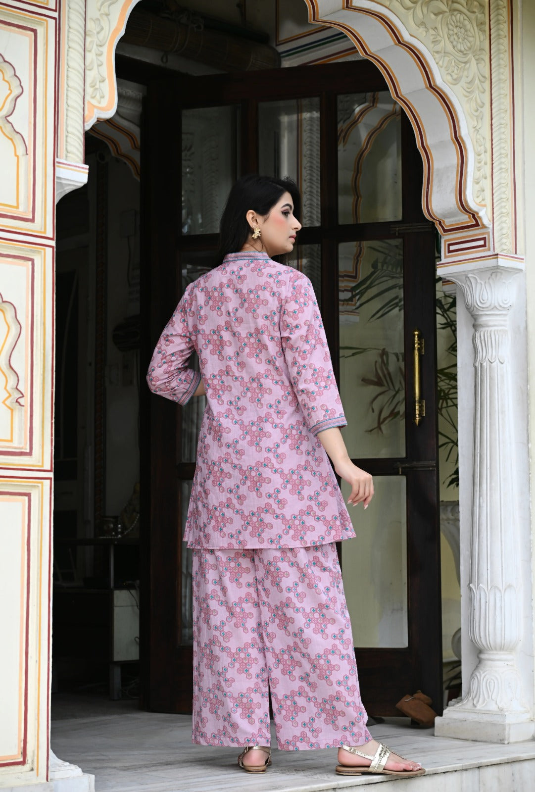 Chemistry Pink print cotton co-ord set