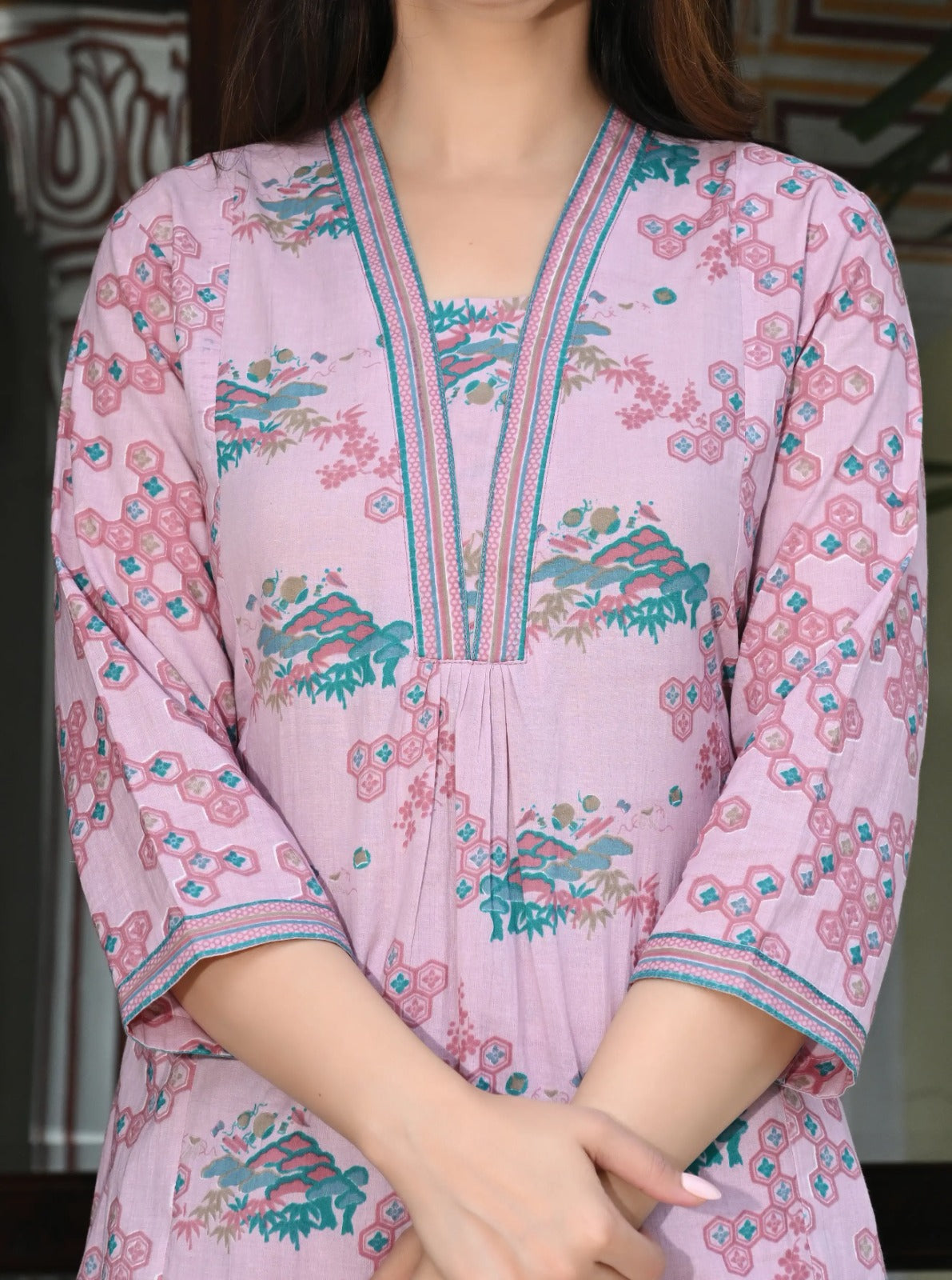 Chemistry Pink print cotton co-ord set