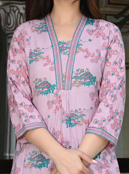 Chemistry Pink print cotton co-ord set