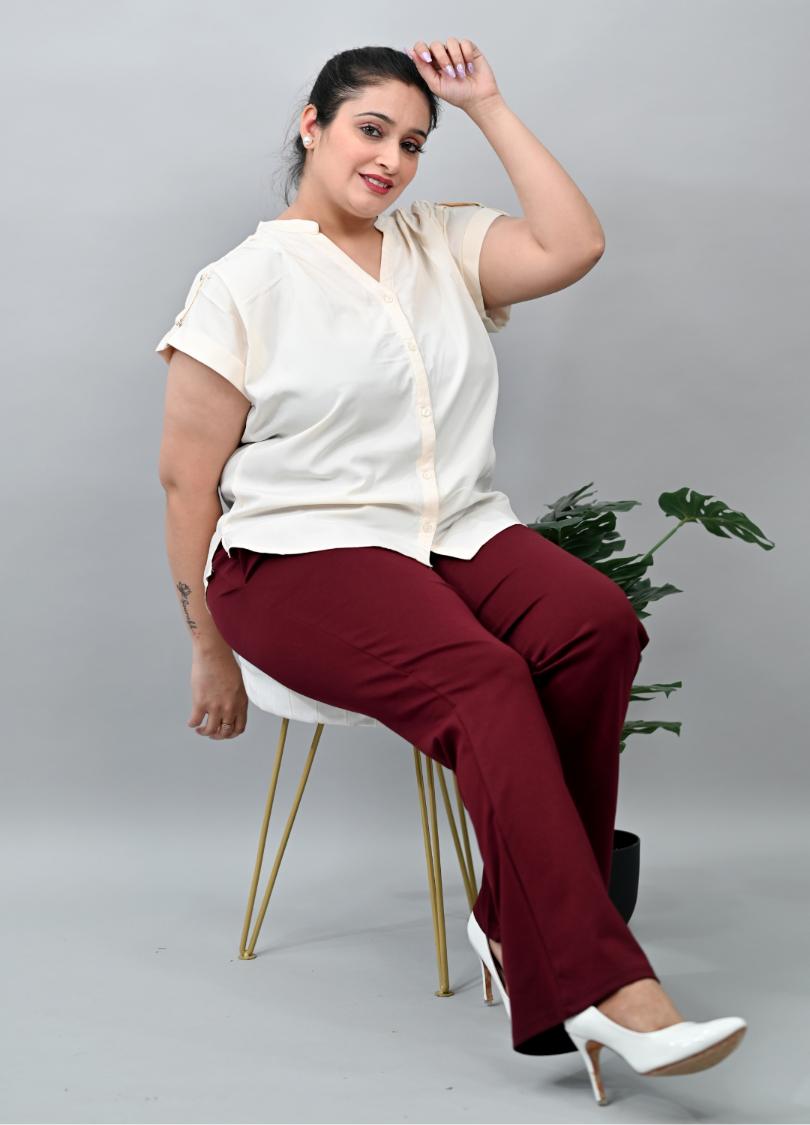 Stretchable Biowash Cotton Bootcut Flare Pants with Superior Elastic Belt